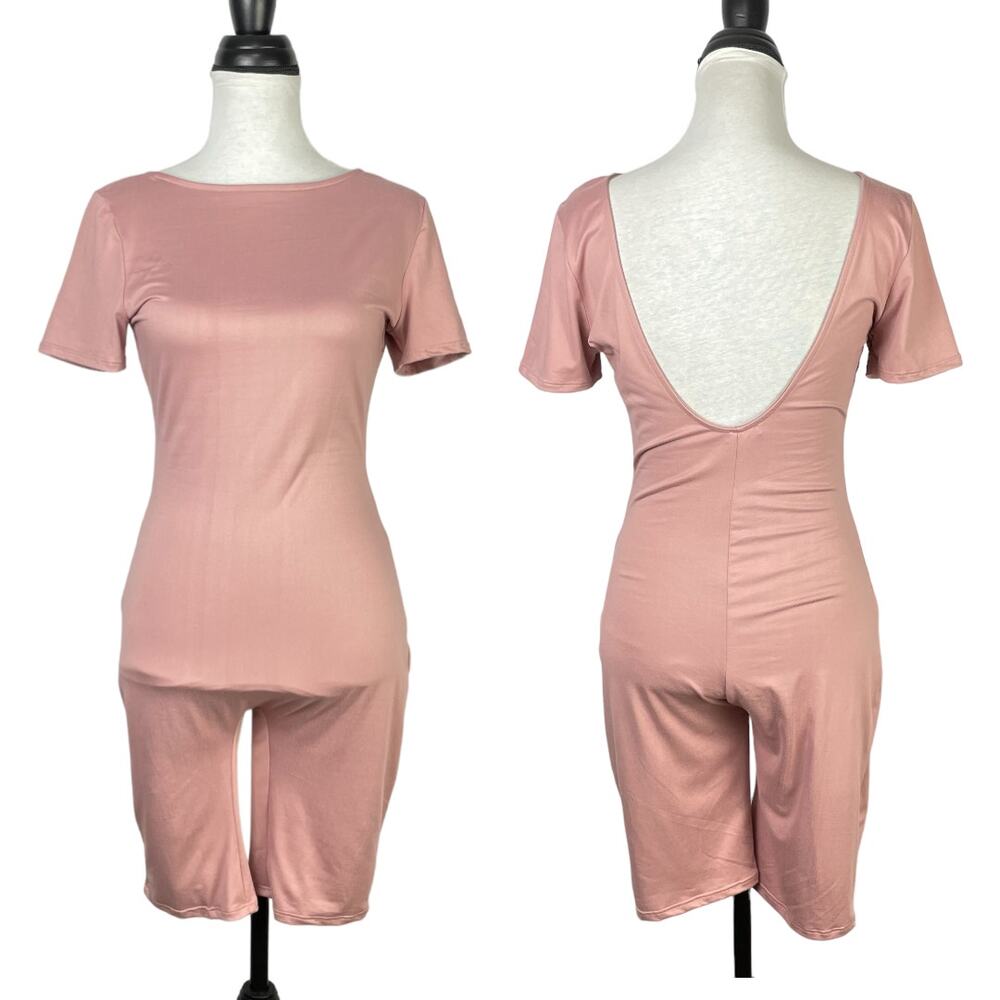 Free People | NWT Blush Pink Mauve Bike Short Scoop Back Bodysuit Romper